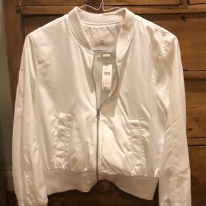 White bomber jacket